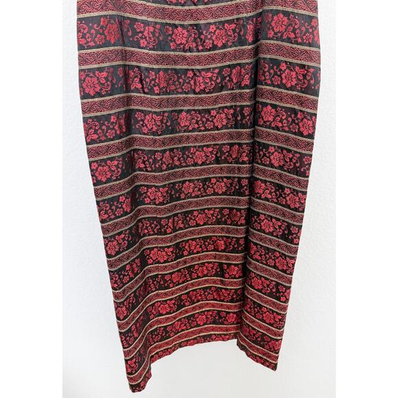 NWT Jessica Howard Evening Dress Black Red Floral Midi‎ Size 4 Goth Romantic 90s - Picture 3 of 8